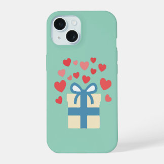 Caja de regalo dulce con corazones de amor flotant
