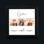 Caja De Regalo El Collage de fotos de los ángeles de la abuela<br><div class="desc">Caja de Keepsake de joyas de Collage de fotos múltiple personalizado. Regalo de la abuela. 3 Fotos. Los ángeles de la abuela. La abuela puede cambiarse a cualquier nombre. Sencillo.</div>