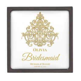Caja De Regalo Elegancia dorada Bridesmaid Gift Box