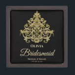Caja De Regalo Elegancia dorada Bridesmaid Gift Box<br><div class="desc">Hermoso y elegante emblema dorado regalo de dama de honor que es personalizado.</div>