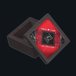 Caja De Regalo Elegante 42° Aniversario del Boda Jasper<br><div class="desc">¡Celebra el 42 aniversario del boda jasper con esta elegante caja de conservas! Las elegantes letras blancas con fondo rojo cereza y negro de mármol añaden un toque memorable a esta ocasión especial y un hito extraordinario. Personaliza con los nombres y fechas de matrimonio de la pareja. Diseño © W.H....</div>