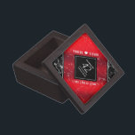 Caja De Regalo Elegante 42° Aniversario del Boda Jasper<br><div class="desc">¡Celebra el 42 aniversario del boda jasper con esta elegante caja de conservas! Las elegantes letras blancas con fondo rojo cereza y negro de mármol añaden un toque memorable a esta ocasión especial y un hito extraordinario. Personaliza con los nombres y fechas de matrimonio de la pareja. Diseño © W.H....</div>