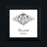 Caja De Regalo Elegante Boda de la Sagrada Familia<br><div class="desc">Con una hermosa imagen católica en blanco y negro de la Santísima Virgen María,  San José y Jesús,  la Sagrada Familia. Se pueden modificar todo el texto y las fuentes.</div>