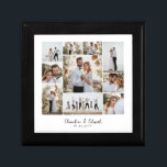 Caja De Regalo Elegante boda moderno de collage de fotos mínimo<br><div class="desc">Elegante moderno minimalista boda foto collage líneas simples líneas limpias familia regalo decoración de casa caja de regalo</div>