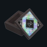 Caja De Regalo Elegante celebración del 24° Aniversario del Boda<br><div class="desc">¡Celebre el 24º aniversario del boda opal con esta elegante caja de conservas! Las elegantes letras en blanco y negro con confeti hexagonal en un fondo opal irrisorio añaden un toque memorable a esta ocasión especial y un hito extraordinario. Personaliza con los nombres y fechas de matrimonio de la pareja....</div>