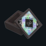 Caja De Regalo Elegante celebración del 34° Aniversario del Boda<br><div class="desc">¡Celebre el 34 aniversario del boda opal con esta elegante caja de conservas! Las elegantes letras en blanco y negro con confeti hexagonal en un fondo opal irrisorio añaden un toque memorable a esta ocasión especial y un hito extraordinario. Personaliza con los nombres y fechas de matrimonio de la pareja....</div>