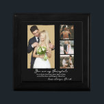 Caja De Regalo Elegante Collage de fotos del Día de la Boda Perso<br><div class="desc">Elegante Cojín decorativo de Collage de fotos del Día de la Boda Personalizada</div>