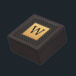 Caja De Regalo Elegante guión inicial de monograma elegante de or<br><div class="desc">Elegante Caja de Regalo de Guión Inicial con Estilo Monograma Dorado Negro. Presenta un lujoso fondo de diamante negro y dorado.</div>
