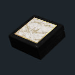 Caja De Regalo Elegante Monograma de Mármol de Trim Gold<br><div class="desc">Digitalmente diseñado con un patrón de mármol vedado de oro recortado en un color dorado. Personalizar fácilmente su monograma inicial de elección. Gran regalo y cariño para los bodas,  es decir,  dama de honor,  novia,  equipo de novias,  aniversarios,  cumpleaños y casi cualquier ocasión especial.</div>