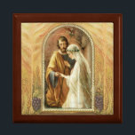 Caja De Regalo Elegante novia casada y culto<br><div class="desc">Hermosa imagen católica tradicional de la Santísima Virgen María y San José en el día de su boda.</div>