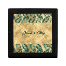 Elegantes hojas verdes y doradas