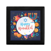 Feliz Festival Fiesta de las luces de Hanukkah Her