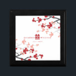 Caja De Regalo Florecimiento de cerezos y doble felicidad Boda ch<br><div class="desc">Flores De Cerezo Blanco / Rojo / Flores De Primavera Sakura Y Simple Doble Felicidad Boda Chino Keepsake Caja De Regalo. Flores orientales de cerezo rojas y blancas o sakura con doble símbolo de felicidad. Un diseño boda de temática asiática elegante y romántico, moderno y elegante. Las flores de cerezo...</div>