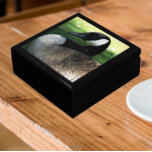 Caja De Regalo Foto de la fauna ganosa de Canadá<br><div class="desc">¡Para los amantes de la naturaleza y los animales! Almacenar baratijas, joyas y otros pequeños keepsakes en esta caja de regalo de madera con azulejos de cerámica que muestran la imagen de la vida silvestre de una hermosa oca de Canadá. Seleccione el tamaño y el color de su caja de...</div>