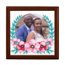 Foto de texto personalizado Floral Wreath Keepsake