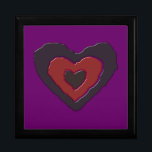 Caja de regalo gótica de fusión de amor<br><div class="desc">Esta impresionante caja de regalo presenta una hermosa imagen digital de un corazón gótico negro y rojo con bordes andrajosos que brillan con una luz etérea y parecen estar derritiéndose. El fondo es morado.</div>