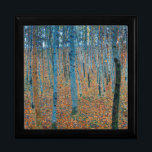 Caja De Regalo Gustav Klimt Beech Tree Forest Grove<br><div class="desc">Se basa en obras de arte clásicas de pintura natural de Gustav Klimt, Beech Grove 1, 1902. La obra representa un denso bosque de abedules altos y delgados, con troncos pálidos marcados por líneas oscuras y verticales. El follaje está pintado en tonos azules, verdes y amarillos, lo que añade una...</div>