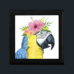 Caja De Regalo Halo tropical - loro<br><div class="desc">"Halo II tropical" por Grace Popp. Un ave de Macaw con una flor de hibisco.</div>