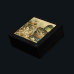 Caja De Regalo Humor vintage, novia victoriana engorda gatos en G<br><div class="desc">Imagen de humor divertida de ilustracion de época que muestra a gatos tabby victorianos con gorras. Un diseño boda mascota amoroso y romántico con una novia y un novio. La novia lleva puesto un elegante gorra floral y el gato del novio lleva un elegante sombrero formal.</div>