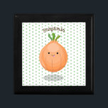 Caja De Regalo Ilustracion personalizado verde de cebolla marrón<br><div class="desc">Este bonito diseño presenta una alegre cebolla marrón al estilo de ilustracion personalizado,  y le ofrece diversión veraniega de verduras.</div>