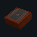 Caja De Regalo Imagen de cuero falso cosido negro y marrón<br><div class="desc">Imagen de textura marrón vintage y cuero negro con efecto de puntos. Personalizable.</div>