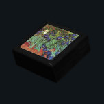 Caja De Regalo Irises de Vincent van Gogh, Arte de Jardín Vintage<br><div class="desc">Irises (1889) de Vincent van Gogh es un bello arte vintage post impresionsionismo paisaje floral con un jardín con iris morado barbudo cultivado por amapolas naranjas. Una sola flor blanca de iris está floreciendo al borde. Sobre el artista: Vincent Willem van Gogh (1853-1890) fue uno de los pintores más famosos...</div>
