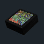Caja De Regalo Irises de Vincent van Gogh, Arte de Jardín Vintage<br><div class="desc">Irises (1889) de Vincent van Gogh es un bello arte vintage post impresionsionismo paisaje floral con un jardín con iris morado barbudo cultivado por amapolas naranjas. Una sola flor blanca de iris está floreciendo al borde. Sobre el artista: Vincent Willem van Gogh (1853-1890) fue uno de los pintores más famosos...</div>