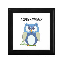 Caja De Regalo Joyas de madera Keepsake Box "I love Animals"
