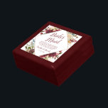 Caja De Regalo La cita de la dama de honor de Mistletoe Manor per<br><div class="desc">Diseño de Rosas de Invierno Mistletoe Manor Watercolor Lush con Florales Pintadas a Mano, Hojas de Berry Holly, Foliage de Pine Sprig y Brocas de Pintura de Color de Agua. Marsala colorida, rojo Merlot de vino, borgoña, crema de marfil y verde. Con Tipografía De Moda Rápida Fonos De Guión De...</div>