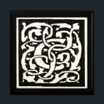 Caja De Regalo Letra Art Nouveau del Monograma C de la cosecha de<br><div class="desc">Letras Art Nouveau - Monogramas del Movimiento de Artes y Artesanías Esta letra C es un monograma accidentado rodeado de un patrón de vid dibujado a mano,  publicado por primera vez en 1901 en el movimiento de artes y artesanías en el estilo de un patrón de arte nuevo.</div>
