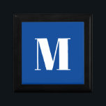 Caja De Regalo Letra profunda azul inicial monograma moderno esti<br><div class="desc">¿Desea poseer un producto con las iniciales de su nombre? Es muy sencillo,  estético y atractivo.</div>