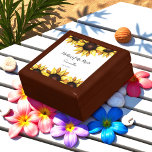 Caja De Regalo Madre girasol de la novia Boda Floral<br><div class="desc">Caja de Regalo de Boda de girasol con el título de "Madre de la novia",  nombre,  fecha y arte de girasol floral acuático acuarela. Más productos con este diseño se encuentran en la colección de abajo.</div>