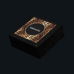 Caja De Regalo Marco de destello de Purpurina de oro de impresión<br><div class="desc">Marco de destello de Purpurina de oro de impresión Leopard</div>