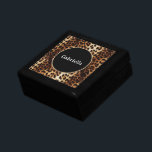 Caja De Regalo Marco de destello de Purpurina de oro de impresión<br><div class="desc">Marco de destello de Purpurina de oro de impresión Leopard</div>