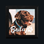 Caja De Regalo Mascota Simple y Moderno Nombre y foto de la tipog<br><div class="desc">Este diseño sencillo y moderno se compone de una tipografía de escritura moderna y sencilla. Añadir foto de mascota personalizado.</div>