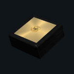 Caja De Regalo Medallón de oro de fondo de textura metálica de or<br><div class="desc">Fondo de imagen de textura metálica de oro con círculo medallón de oro con monograma personalizado.</div>