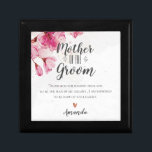 Caja De Regalo Mensaje De Agradecimiento A Madre Floral Rosa Del<br><div class="desc">Madre Floral Rosa del Groom Gracias Caja de regalo de mensaje . Una manera única de decir Gracias a la madre de tu Groom. Una caja de regalo de Keepsake Jewelery con fondo floral rosa con un mensaje de agradecimiento personalizado es el regalo perfecto. Personalizar cambiando el nombre de la...</div>