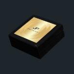 Caja De Regalo Moderna plantilla de monograma elegante de Faux Go<br><div class="desc">Moderno Faux Gold Elegant Monograma Plantilla Moderna Caja De Regalos De Joyería Pequeña.</div>