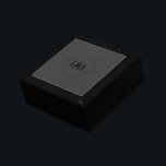 Caja De Regalo Monograma Black Leather Look<br><div class="desc">Sencilla apariencia de cuero negro (imagen de cuero). Personalizado y monograma opcional. Diseño masculino de Guay. Disponible en otros productos</div>