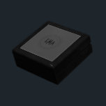 Caja De Regalo Monograma Black Leather Look<br><div class="desc">Sencilla apariencia de cuero negro (imagen de cuero). Personalizado y monograma opcional. Diseño masculino de Guay. Disponible en otros productos</div>