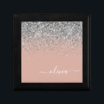 Caja De Regalo Monograma del Purpurina Rosa Rubor color plata ros<br><div class="desc">Oro Rosa - Rubor Rosado y Plata Purpurina de espuma Script Monograma Nombre Joyería Keepsake Box. Esto hace que la graduación perfecta, el cumpleaños, el boda, la ducha de novia, el aniversario, la ducha de bebé o la fiesta de soltera sea un regalo para alguien que ama el lujo glam...</div>