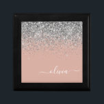 Caja De Regalo Monograma del Purpurina Rosa Rubor color plata ros<br><div class="desc">Oro Rosa - Rubor Rosado y Plata Purpurina de espuma Script Monograma Nombre Joyería Keepsake Box. Esto hace que la graduación perfecta, el cumpleaños, el boda, la ducha de novia, el aniversario, la ducha de bebé o la fiesta de soltera sea un regalo para alguien que ama el lujo glam...</div>