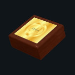 Caja De Regalo Monograma moderno con estilo dorado<br><div class="desc">Dorado Aspecto Monograma Moderno Elegante Plantilla Joyería de Madera Keepsake Golden Oak Gift Box.</div>