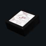 Caja De Regalo Monograma Plantilla inicial Rosa de oro Mármol bla<br><div class="desc">Elegante Monograma Plantilla Inicial Rosa Oro Joyería de Mármol Blanco / Caja de Regalo.</div>