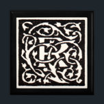 Caja De Regalo Monograma vintage R Art Nouveau<br><div class="desc">Cartas Art Nouveau - Monogramas del Movimiento de Artes y Artesanías Esta carta R es un adorable monograma rebuscado creado en 1901, y publicado en un conjunto de libros. El monograma R está rodeado por un maravilloso patrón de vid dibujado a mano, muy en el estilo de los patrones art...</div>