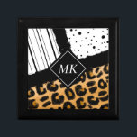 Caja De Regalo Monogramado de puntos de polka blanco y negro y le<br><div class="desc">Añade tus iniciales a esta linda caja de regalo de impresión de pinchos de polka en blanco y negro.</div>