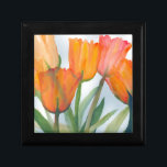 Caja De Regalo Naranja Citrus Tulips<br><div class="desc">pintura acuarela de tulipanes naranjas de cítricos transparentes</div>