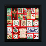 Caja De Regalo Navidades bloquean cuadrados de Ilustracion<br><div class="desc">Vintage Christmas Estos grandes ilustraciones vintage son rojos,  verdes y cristianos! Este ilustracion se basa en un calendario anticuado de Navidades para celebrar la temporada de Navidades.</div>