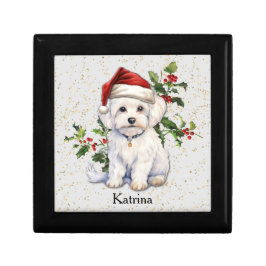Caja De Regalo Navidades de perros malteses Holly