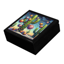 Caja De Regalo Navidades en el desierto Saguaro Cactus al suroest